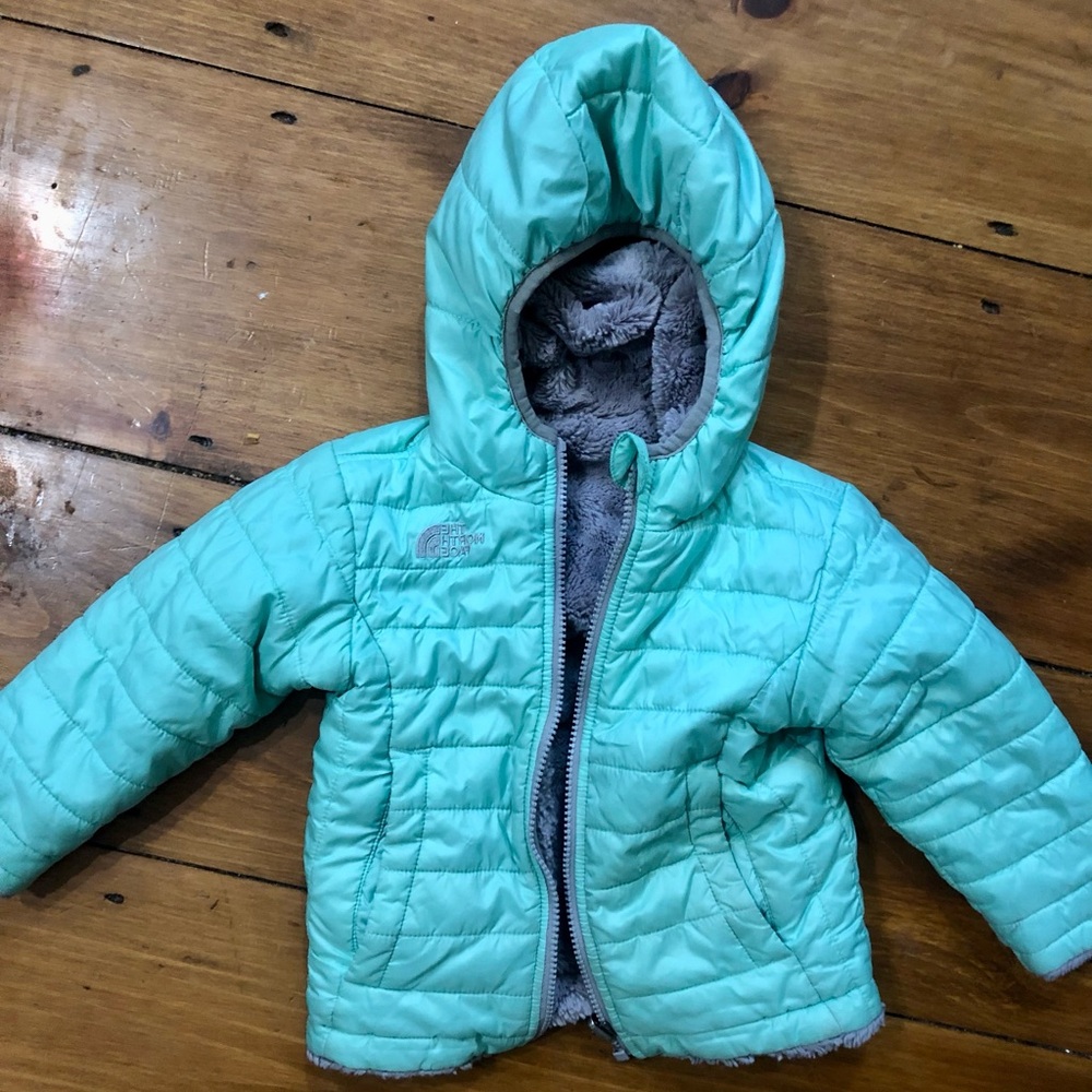 Toddler girls, 2T North Face reversible warm winter jacket